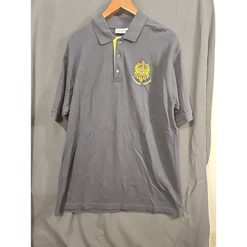 Vintage Tago German   Embroidered Navy Polo Shirt XxL Germany